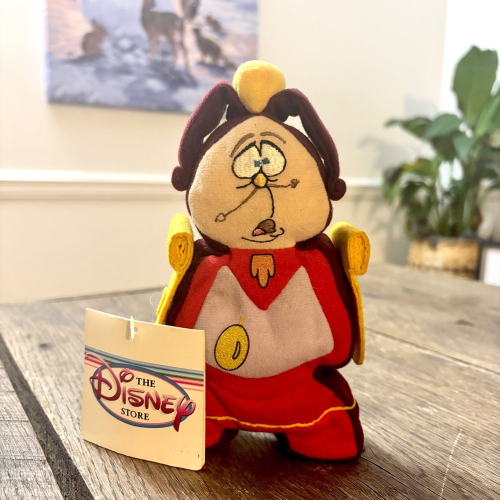 The Walt‎ Disney Store Beauty and Beast Vtg COGSWORTH Mini Bean Bag Plush 7" NWT